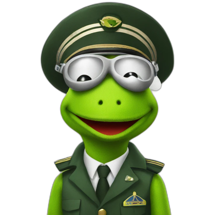 kermit as airline pilot emoji