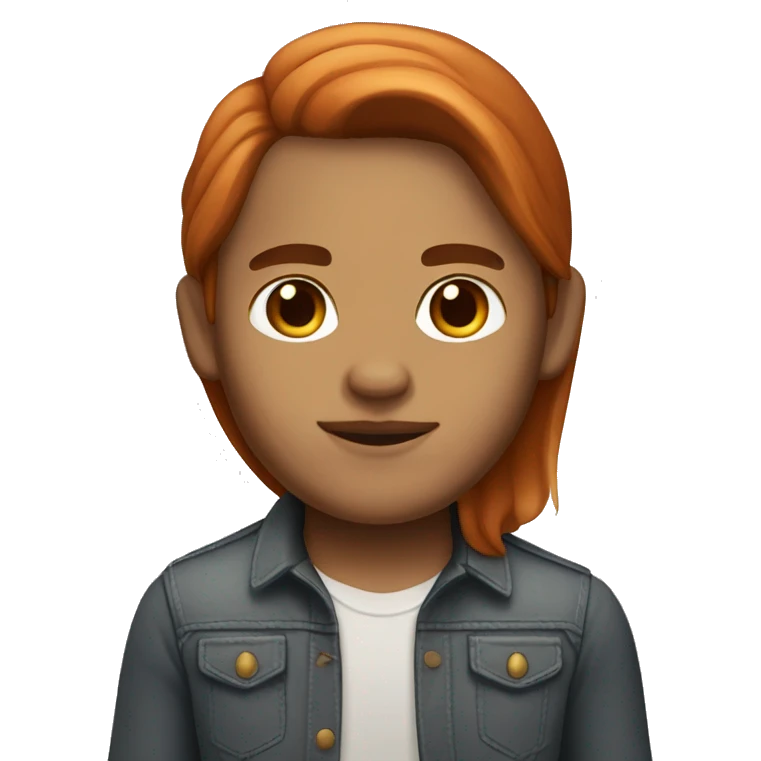 light-skin mexican with long red straight hair and brown eyes emoji