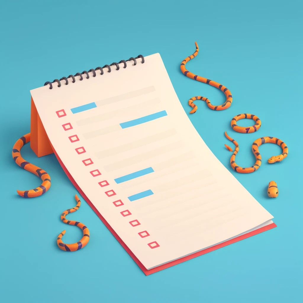 a to-do list paper that is extremely long, curling up and down like a snake, filled with many tiny checkboxes, fading into the distance to look never-ending emoji