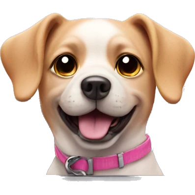 dog in a pink car emoji