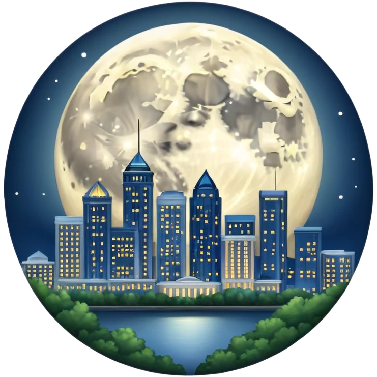 Moon over atlanta emoji