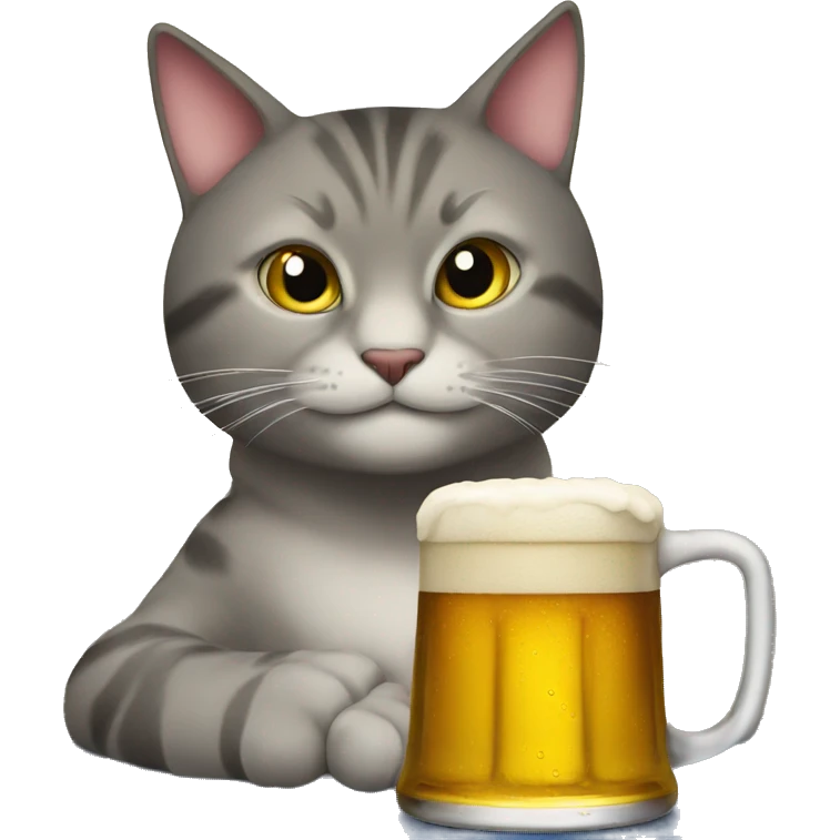 Cat drinking beer emoji