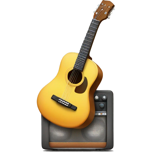 Aesthetically Pleasing Guitar listening to a stereo system emoji