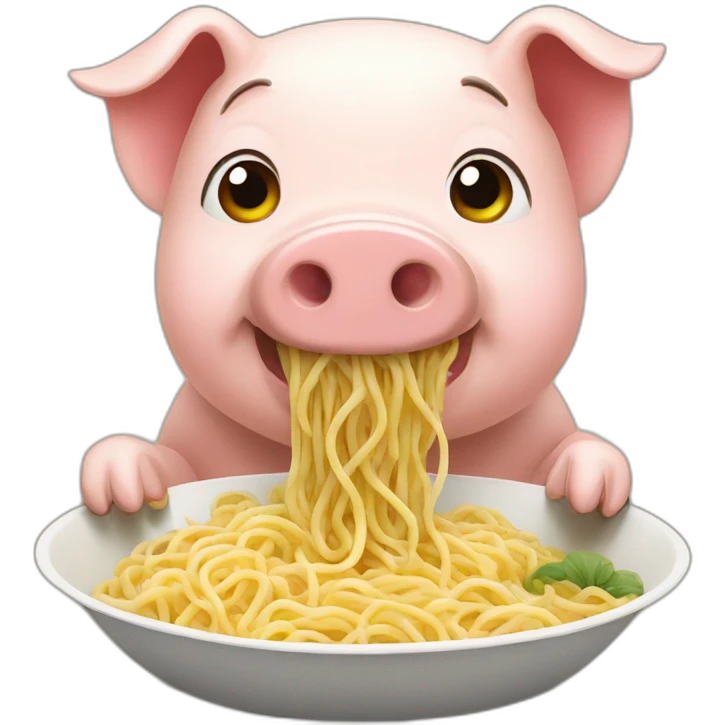 Pig eating noodles  emoji