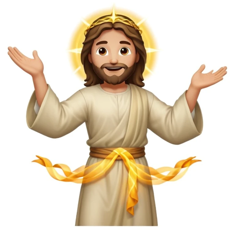 Jesus dancing joyfully emoji