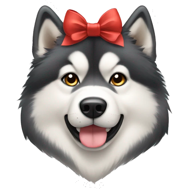 Malamute with a bow  emoji