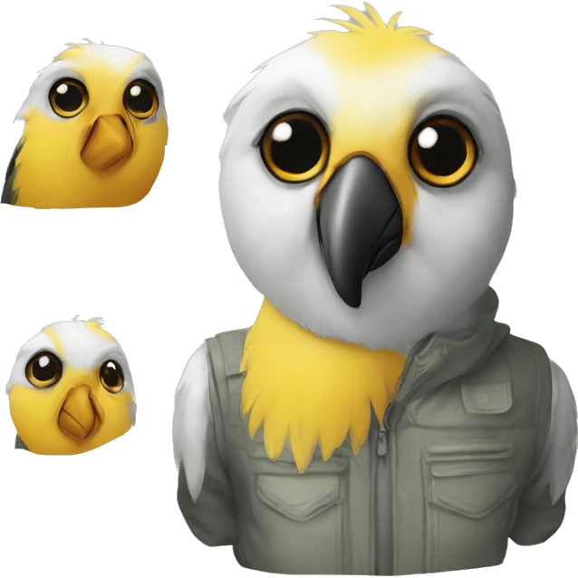 bird passport photo waring hoodie emoji