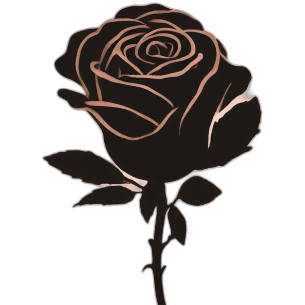 Silhouette rose emoji