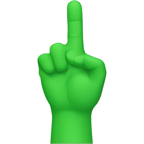 Green Backward index finguer pointing down emoji