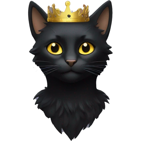 Chat noir avec une couronne sur la tête  emoji