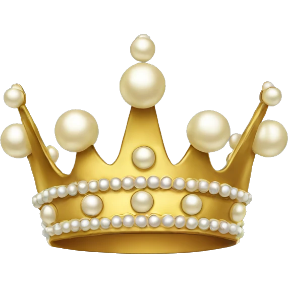 Gold pearl crown  emoji
