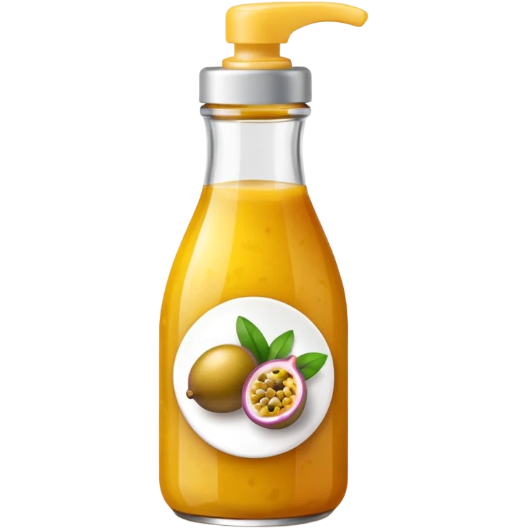 Thin tip squeeze bottle with passion fruit jam emoji