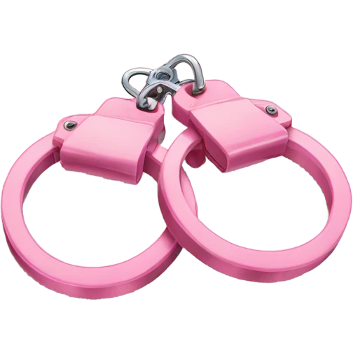 two pinky fluffy handcuffs emoji