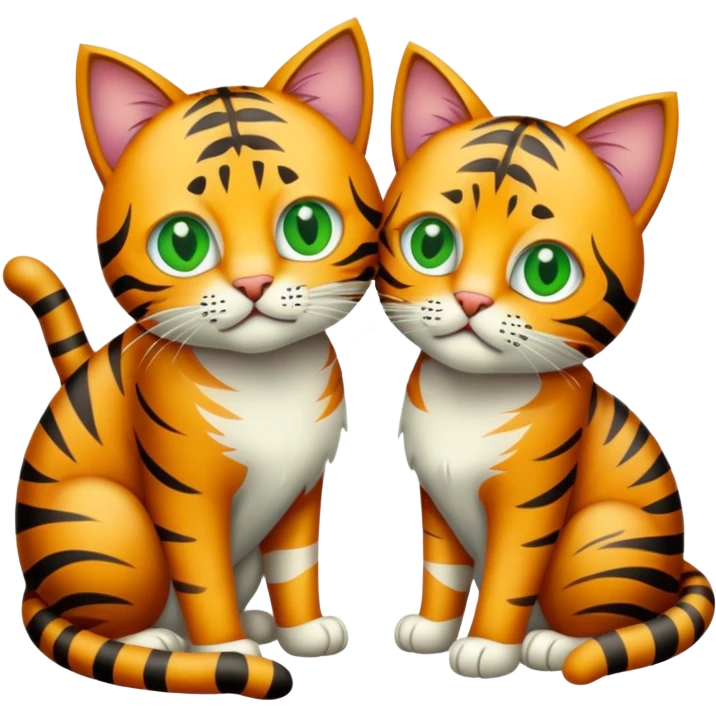 Deux chats qui se font un câlin  emoji
