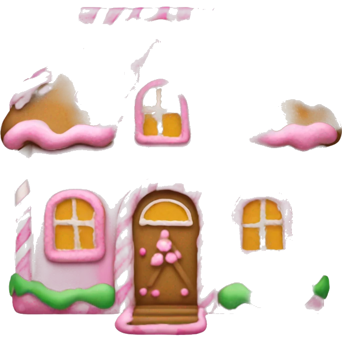 Gingerbread house pink emoji
