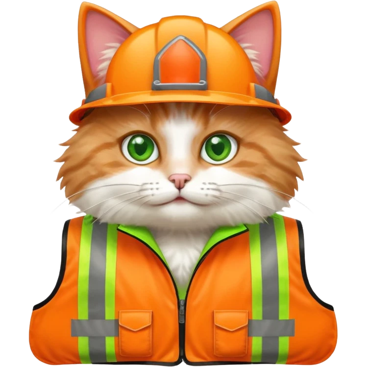 cat in hi-vis vest emoji
