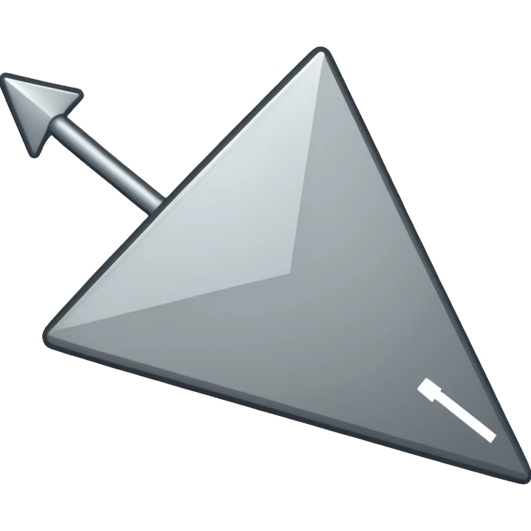 A simple gray arrow-shaped mouse cursor, flat design, slightly pixelated edges, emoji-style emoji