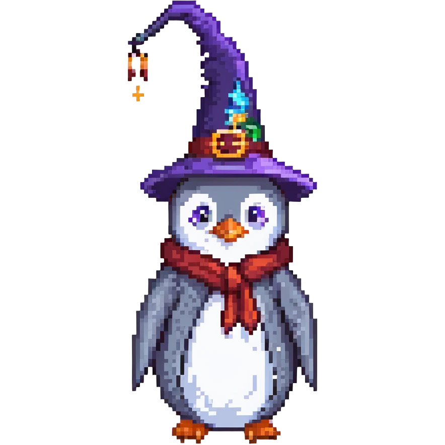 penguin wizard casting a spell emoji