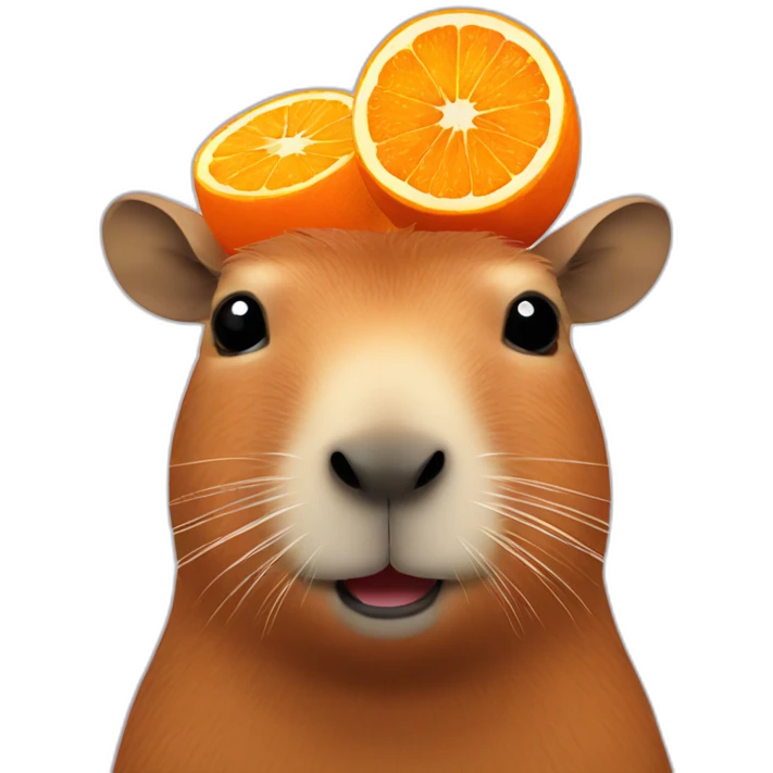 capybara with an orange on its head emoji