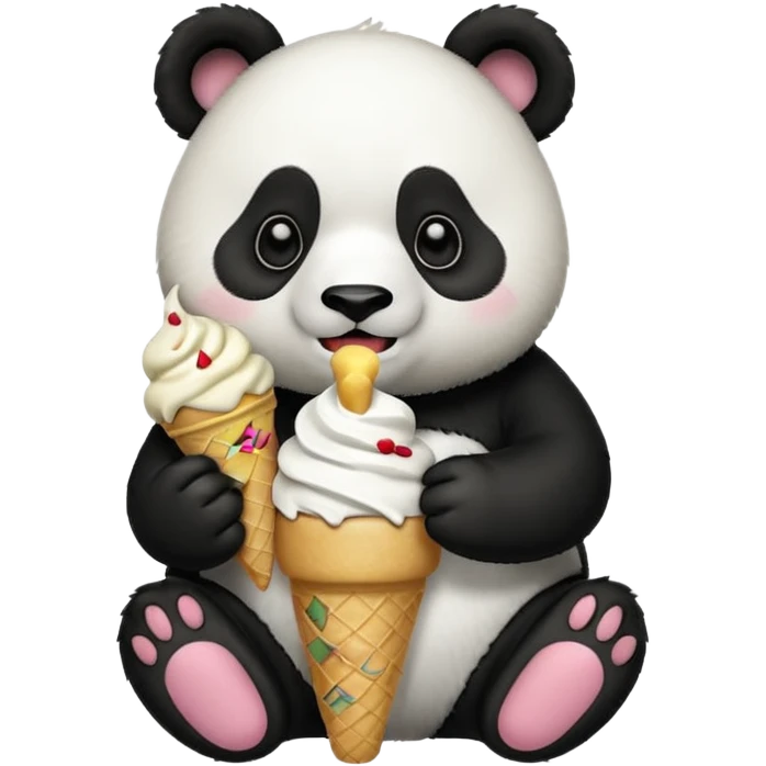 Panda eating ice cream emoji
