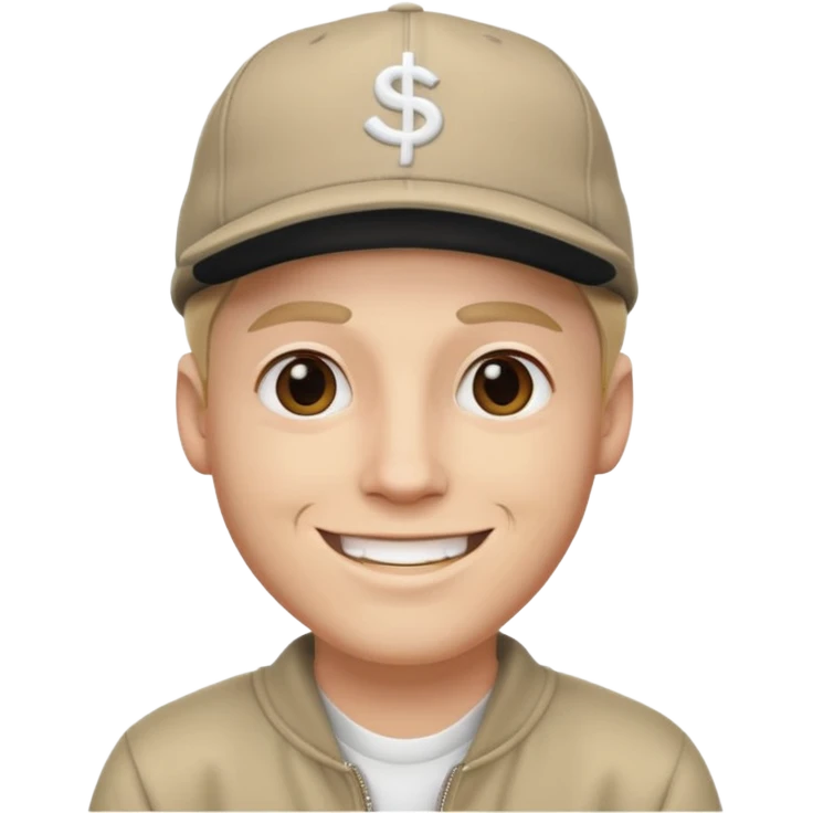 headshot of a white male rapper emoji