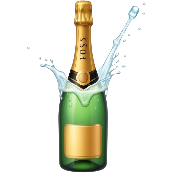 Champaine bottle spurt emoji