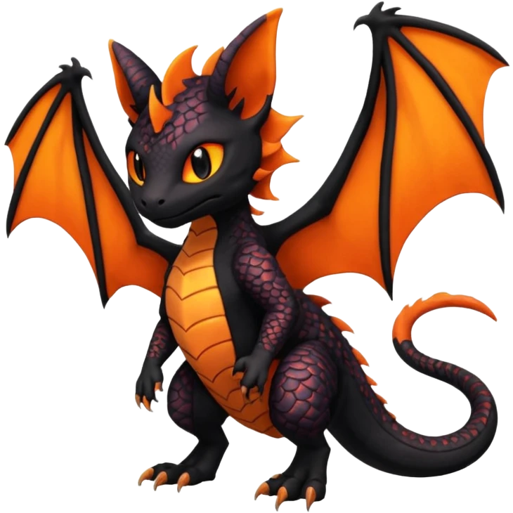 Magmatic scaley furry Salandit-Noibat-Litten-Hybrid (Full body) emoji