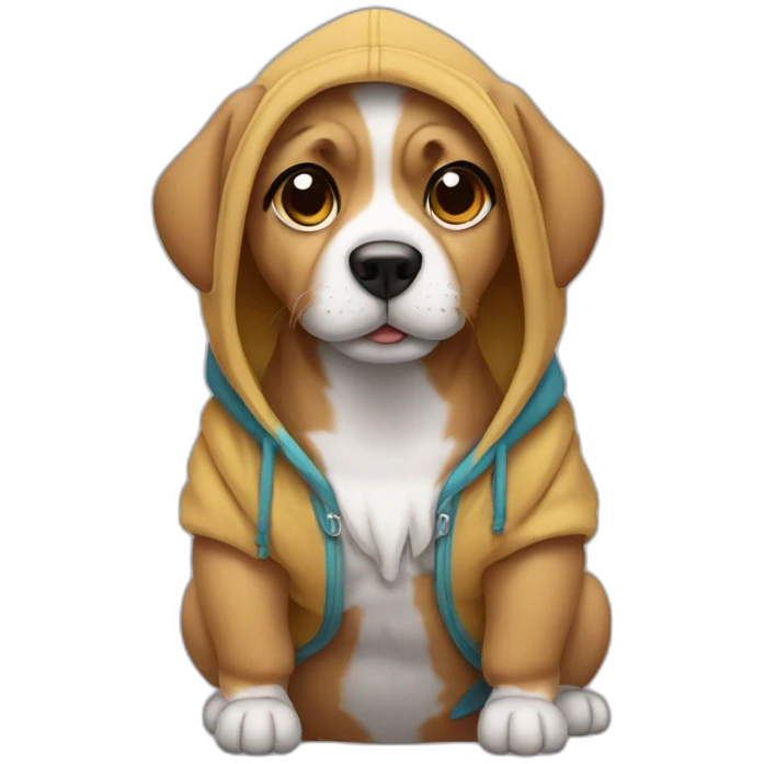 Dog wearing a cute hoodie  emoji