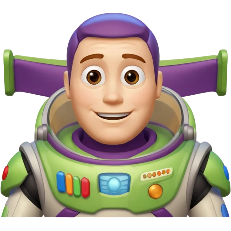 Buzz Lightyear saying  "I Love You until Infinity and beyond!!" emoji