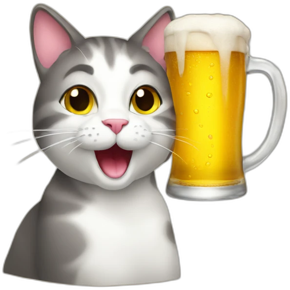 Cat drink beer emoji
