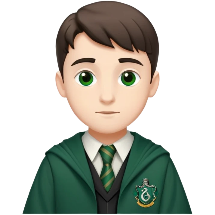Miles Bletchley  in harry potter, wear hogwarts slytherin uniform emoji