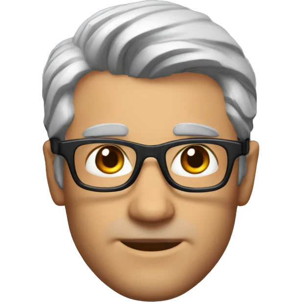 Memoji of Andrew Huberman	40s, Silver fox, tortoiseshell glasses, crisp button-downs, muscular emoji
