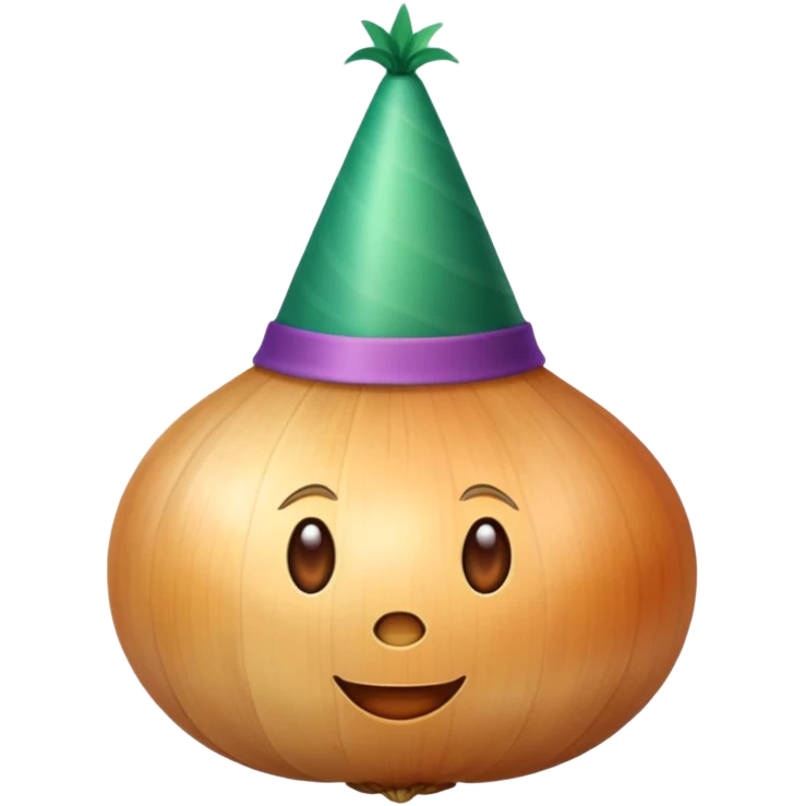 onion wearing party hat emoji