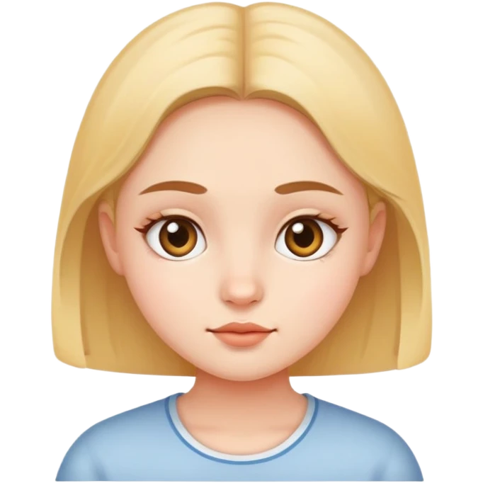 girl with narrow small eyes and big round face emoji
