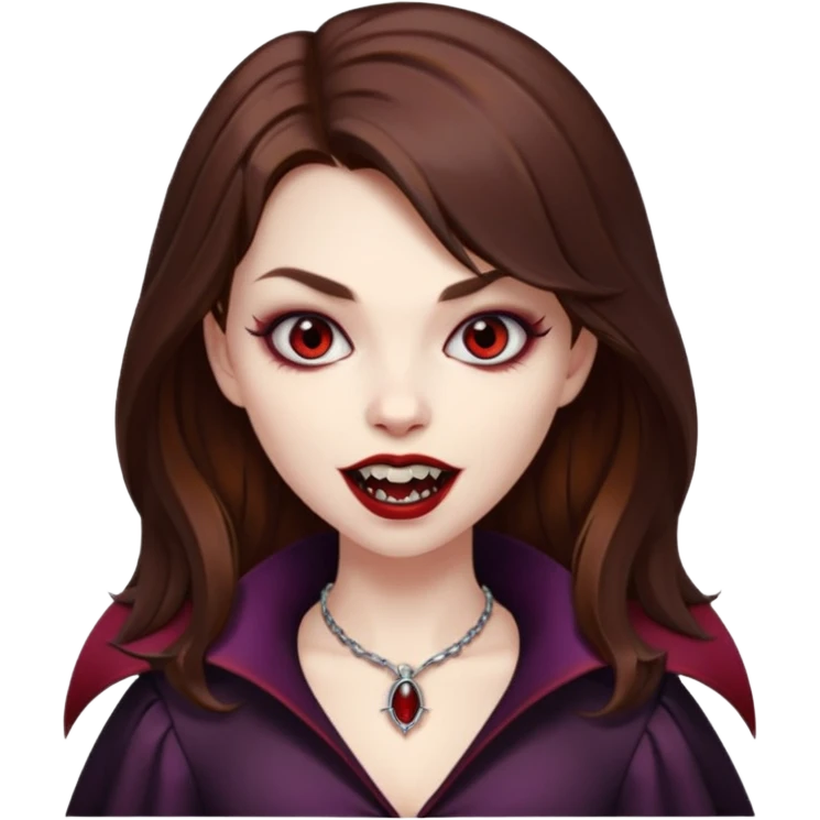 vampire girl with brown hair emoji