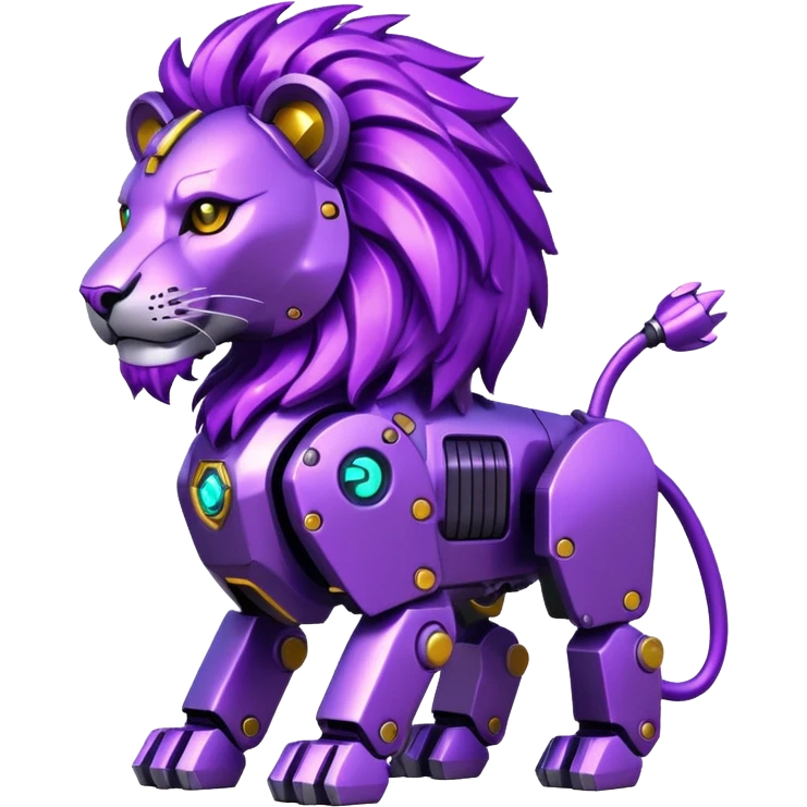 glitter mech lion purple cyberpunk emoji