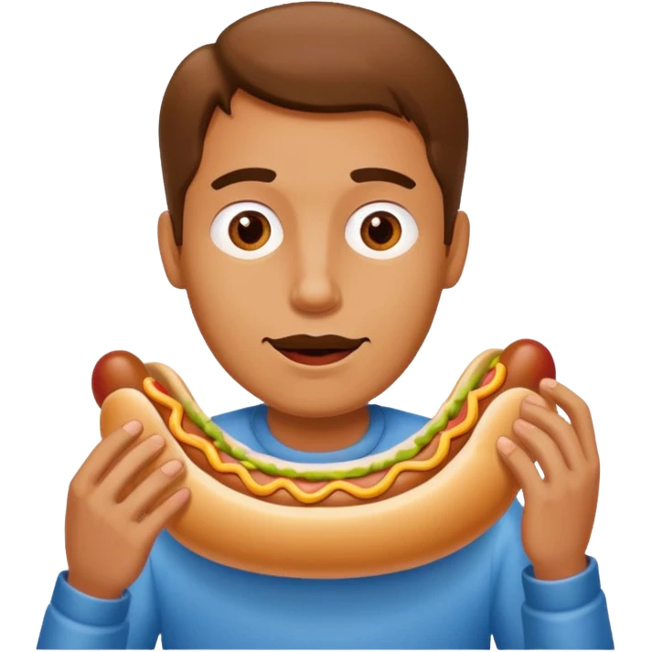Man eating a hot dog emoji