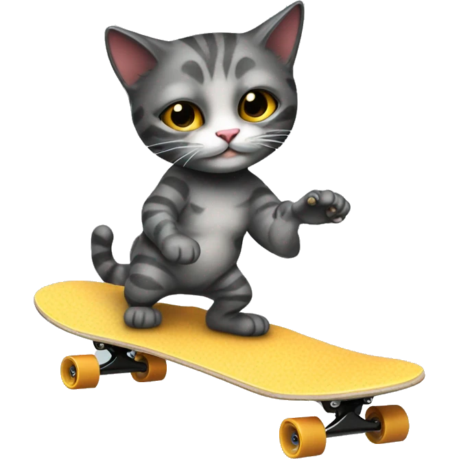 cool cat on a skateboard emoji