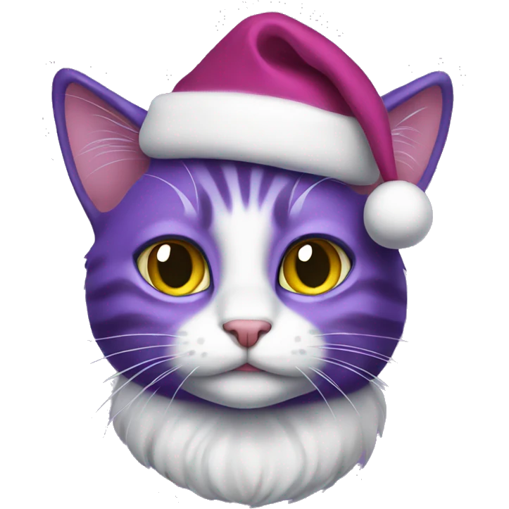 Purple Christmas cat emoji