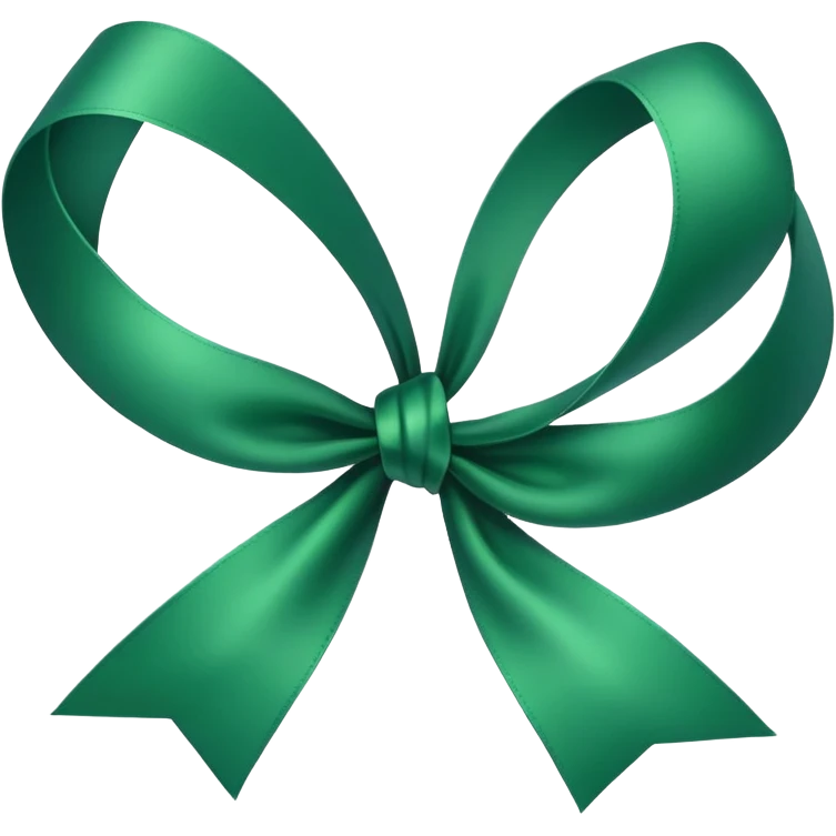 Green ribbon in a loop emoji