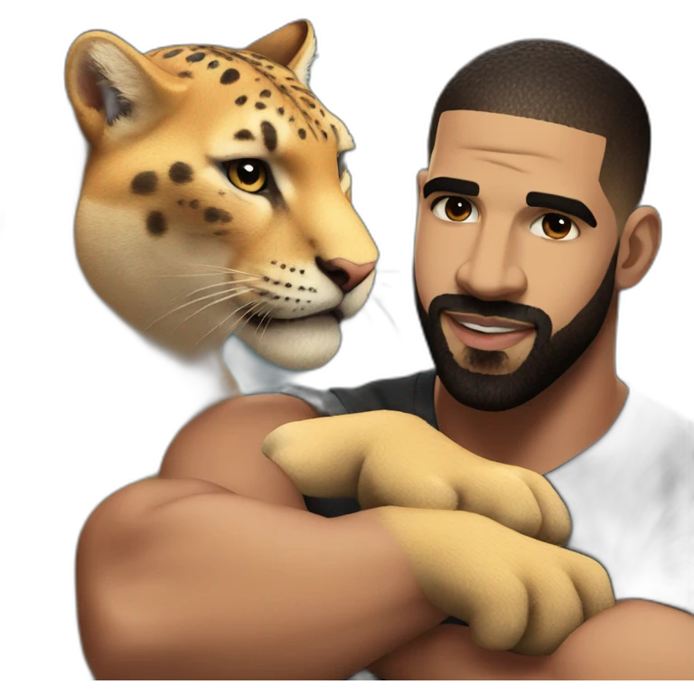 drake flexing with big cat emoji