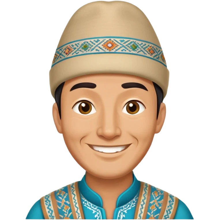 Traditional Uzbek man wearing doppi hat emoji