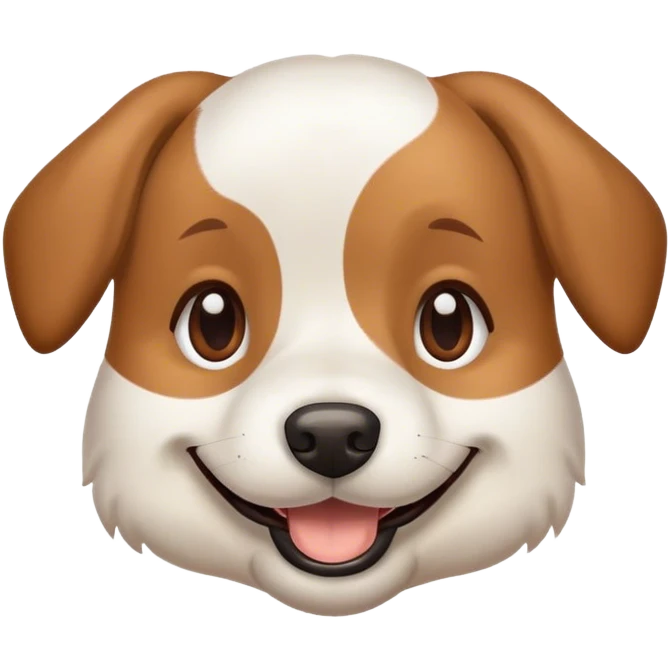 Smiling white and brown dog  emoji