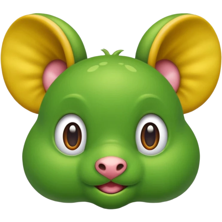 Una rana con orejas redondas y pequeñas  emoji