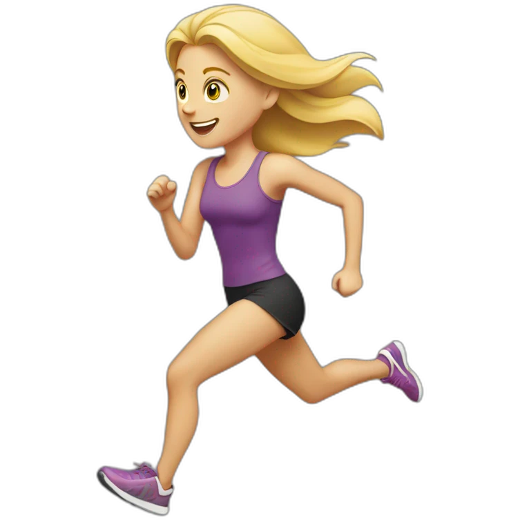 blonde running girl emoji