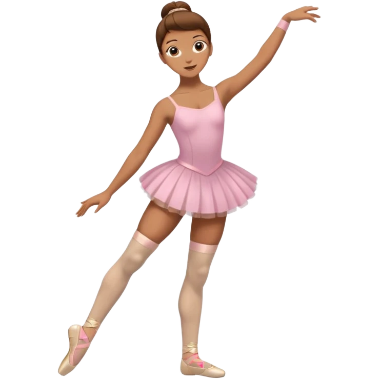Ballet dancer in over the knee socks and brown hair emoji