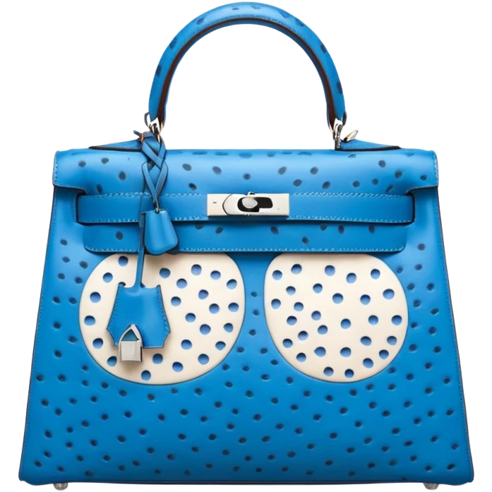 hermes kelly sellier ostrich palladium hardware white emoji