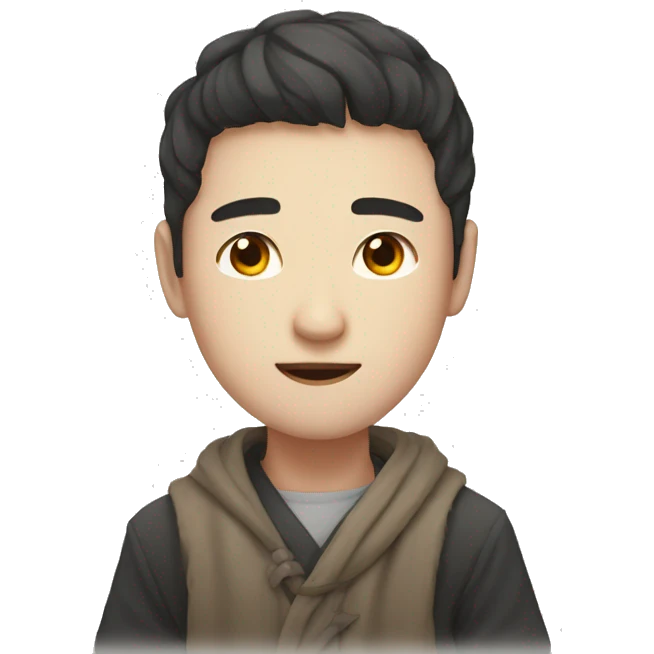 He has uneven eyes and he's a Korean and he draws it nicely emoji