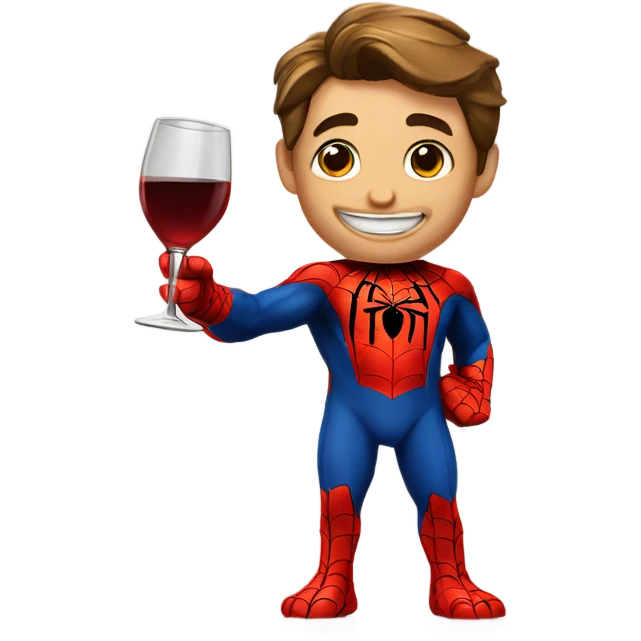 Spider-Man giving a toast emoji