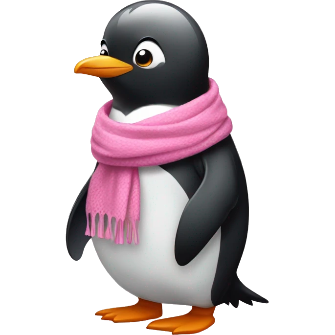 penguin with a pink scarf emoji